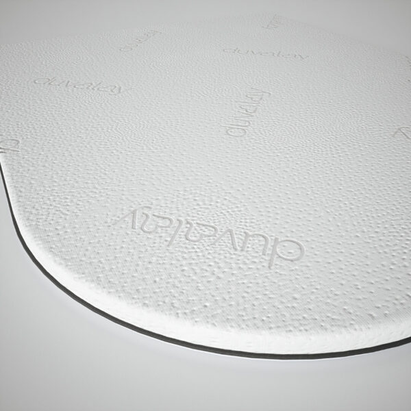 Custom topper grey trim island bed angled corner