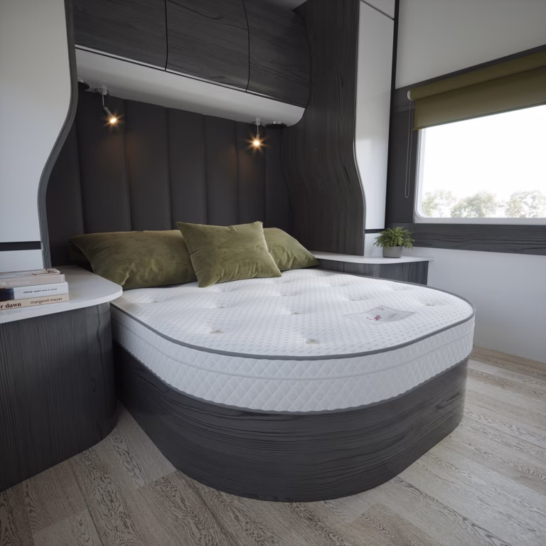 D luxe product island bed caravan motorhome mattress lifestyle side copy copy