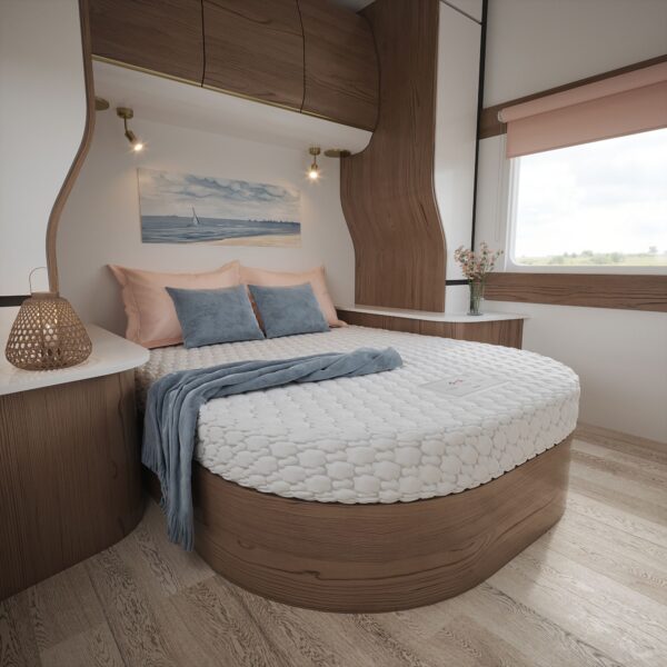 D roll memory foam product island bed caravan motorhome mattress lifestyle style