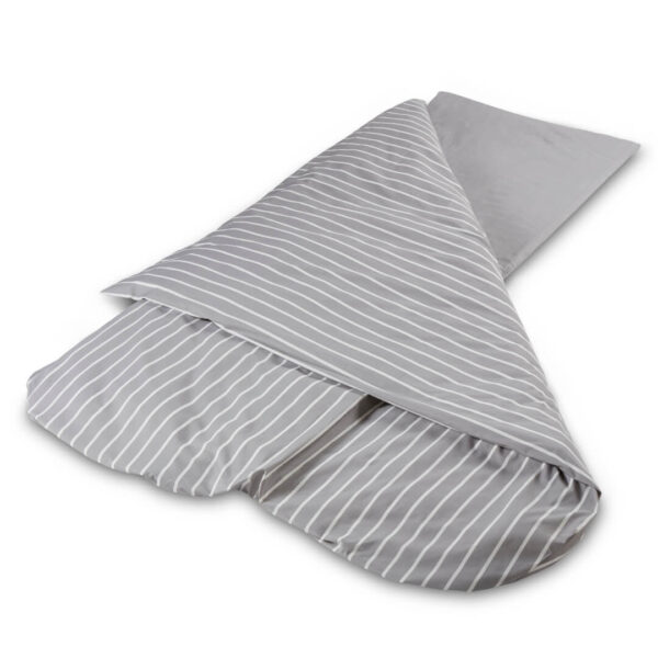 Duvalay sleeping bag grey stripe cutout full flat