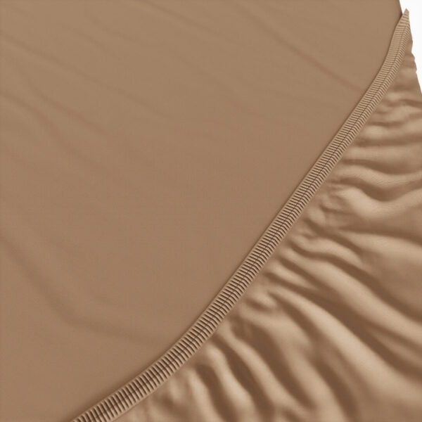 Fitted sheet cappuccino zoomed in corner 2