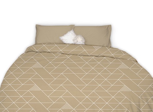Shaped bedding cappuccino geo