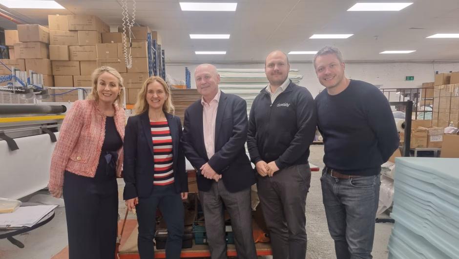 Local mp visits duvalay showroom mattress manufacturer uk bedding caravan campervan motorhome