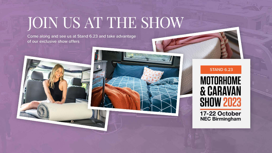 Motorhome caravan camping show campervan duvalay discounts offers mattress bedding