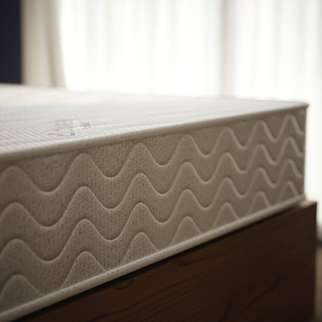 Silver static caravan mattress side